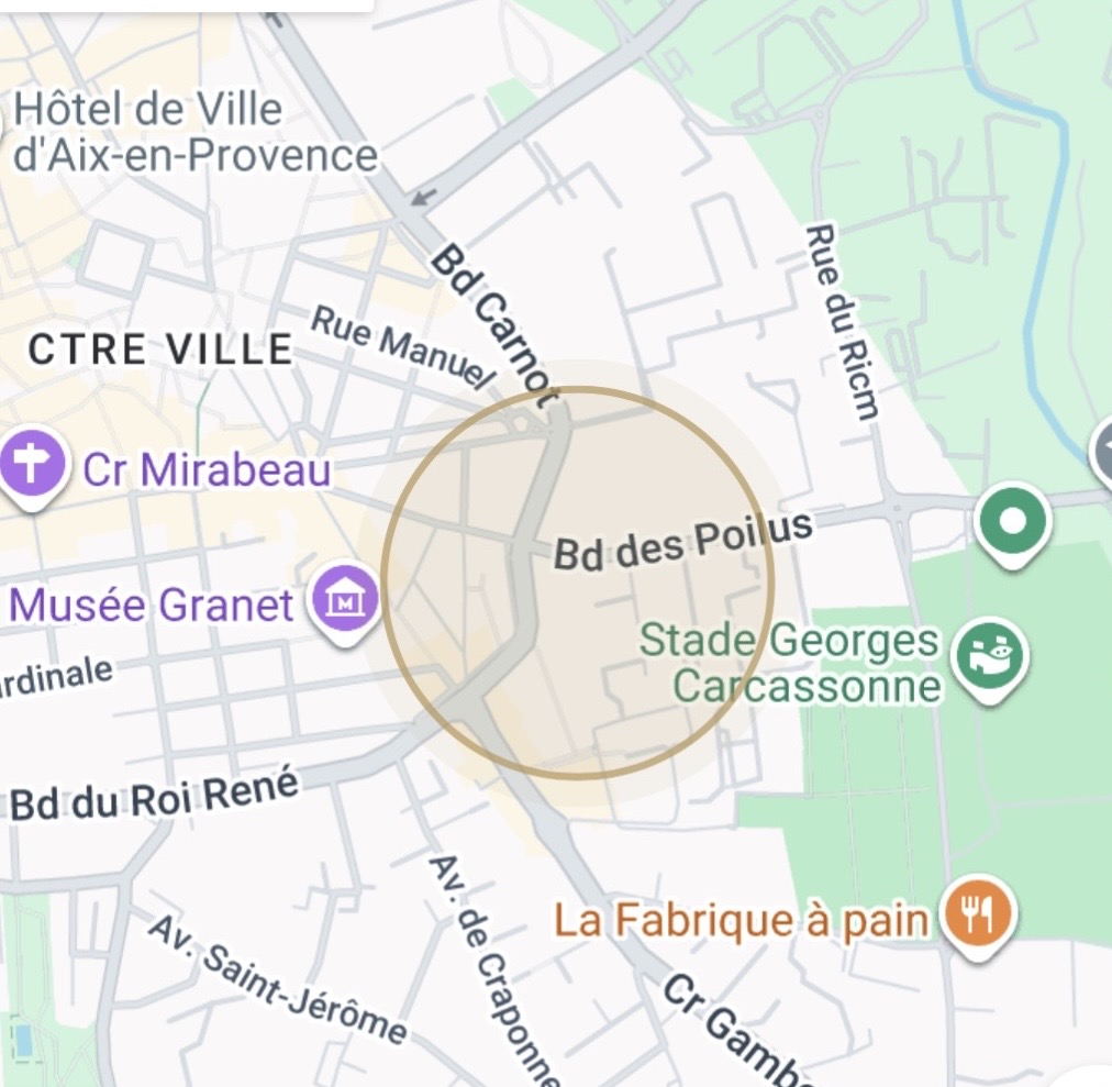 Villa Mirabeau location — 16 Bd des Poilus, Aix-en-Provence